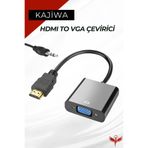 KAJİWA HDMI to VGA Görüntü Kablosu (Sesli) Monitör-Pc Kablosu