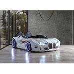 Kaju GTM Full Arabalı Yatak Kumandalı Işık ve Ses Sistemli Beyaz Çocuk Karyolası