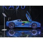 Kaju Mobilya Moon Aero Full Arabalı Yatak - 90 x 190 cm - Mavi