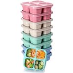 Kakating Bento Atıştırmalık Kutuları - Bölmeli Baharat Kapları | Yemek Hazırlama Kapları Yeniden Kullanılabilir - Öğle Yemeği Kabı Yetişkin (8, Küçük 4 Bölmeli)