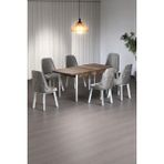 Kaktüs Avm Minel Açılabilen Metal Ayak Sunta Mutfak Masası Takımı 6 Cappucino Sandalye 80 x 132 - 80 x 130 cm