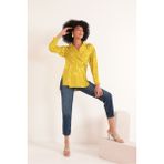Kaktüs Moda Jakar Kumaş Desenli Kadın Ceket-Yağ Yeşili - -- - Renkli