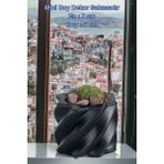 Kaktüs Saksı Dünyası El Yapımı Saksı Dekoratif Saksı Küçük Boy Model 9 - Siyah