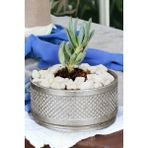 Kaktüs Saksı Dünyası El Yapımı Saksı Premium Kalite Dekoratif Saksı Model 17 - Siyah - Gri