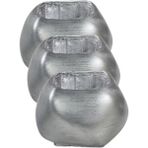 Kaktüs Saksı Dünyası El Yapımı Saksı Seti Premium Kalite 3 Adet Dekoratif Saksı Spiral Oval - Siyah - Gri