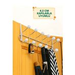 KaktüsKedi 12 Kancalı Kalın Kapılarla Uyumlu Metal Kapı Arkası Askılık