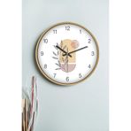 KaktüsKedi 30 Cm Gerçek Camlı Akar Saniyeli Duvar Saati - Vase Altın 30 X 30, 7480000717793