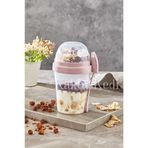 KaktüsKedi Kapaklı Kaşık Ve Çatallı Hazırla Ve Çık Diyet Ve Yoğurt Kabı Yemek Saklama Kabı Pudra 600 ML, 7480000717077