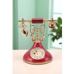 KaktüsKedi Vintage Telefon Model Nostaljik Dekoratif Masa Saati | Çalar Saat