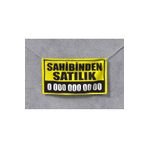 Kaktüspark Sahibinden Satılık Afiş Branda 100x70cm Pankart Emlak Afişi Bez Vinil Sarı satilikafis04