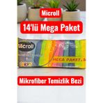 KALBE Microll Mikrofiber Temizlik Bezi - 14'lü Mega Paket, Renkli