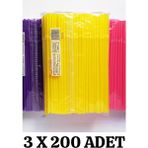 Kalbi Ticaret İnce Pipet Körüklü Renkli 600'LÜ Pipet