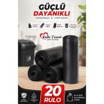 Kalbi Ticaret Kalın Çöp Torbası 300 gr x 20 Rulo Siyah Çöp Poşeti 80X110 cm Jumbo Endüstriyel Çöp Torbası