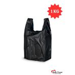 Kalbi Ticaret Kalın Siyah Poşet Büyük Boy 1 Kg Hışır Atlet Poşet Market Manav Poşeti Çöp Poşeti