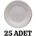 Kalbi Ticaret Köpük Tabak 25'li Kullan At Tabak 17 cm Yuvarlak Köpük Tabak
