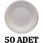 Kalbi Ticaret Köpük Tabak 50'li Yuvarlak Köpük Tabak 17 cm Kullan At Tabak