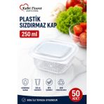 Kalbi Ticaret Plastik Saklama Kabı Kapaklı Plastik Sızdırmaz Kap Şeffaf Kullan At Kase 250 gr 50 Adet