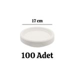Kalbi Ticaret Plastik Tabak Kullan At Tabak 100'lü 17 Cm Beyaz Plastik Tabak