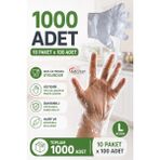 Kalbi Ticaret Şeffaf Eldiven 1000 Adet Hışır Poşet Eldiven Kullan At Tek Kullanımlık Eldiven - Çok Renkli