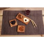 Kalbim Mini İkili Sunum Tabağı - Servis Tabağı - Bambu Tabak