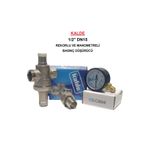 Kalde 1/2" DN15 Rekorlu Su Basınç Düşürücü + Case Manometre - Pressure Reducing Valves (With Manometer)