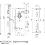 Kale 141R4500023 45 mm Oval Ekstra Gömme Kapı Kilidi