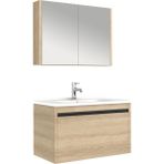 Kale 610100201224 Vista 100 cm Koyu Meşe Banyo Dolabı Takımı