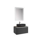 Kale 610100201421 Lotus 80 cm Mat Siyah-Asteroid Banyo Dolabı Takımı