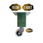 Kale Ahşap Tekerli Ayak Mobilya Masa Ve Dolap Tekerli Ayağı(Frensiz)(12Cm-15Cm)(Kayın/Gürgen Ağacı) Yeşil 15Cm Frensiz 15Cm - 1 Adet