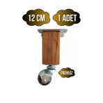 Kale Ahşap Top Tekerli Ayak Mobilya Masa Dolap Tekerli Ayağı(Frensiz)(12Cm - 15Cm)(Kayın Ağacı) Ahşap Rengi 12Cm 12Cm - 1 Adet