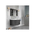 Kale Arte Plus 80 cm Mat Antrasit Banyo Dolabı