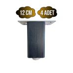 Kale Ayarlı Ahşap Ayak Mobilya Masa Ve Dolap Ayağı(Antrasit)(Kayın/Gürgen Ağacı) Antrasit 12Cm 12Cm - 4 Adet