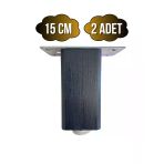 Kale Ayarlı Ahşap Ayak Mobilya Masa Ve Dolap Ayağı(Antrasit)(Kayın/Gürgen Ağacı) Antrasit 15Cm 15Cm - 2 Adet
