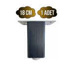 Kale Ayarlı Ahşap Ayak Mobilya Masa Ve Dolap Ayağı(Antrasit)(Kayın/Gürgen Ağacı) Antrasit 18Cm 18Cm - 1 Adet