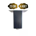Kale Ayarlı Ahşap Ayak Mobilya Masa Ve Dolap Ayağı(Antrasit)(Kayın/Gürgen Ağacı) Antrasit 23Cm 23Cm - 4 Adet