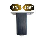 Kale Ayarlı Ahşap Ayak Mobilya Masa Ve Dolap Ayağı(Antrasit)(Kayın/Gürgen Ağacı) Antrasit 8Cm 8Cm - 4 Adet