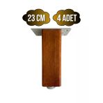 Kale Ayarlı Ahşap Ayak Mobilya Masa Ve Dolap Ayağı(Ceviz)(Kayın/Gürgen Ağacı) Ceviz 23Cm 23Cm - 4 Adet