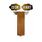 Kale Ayarlı Ahşap Ayak Mobilya Masa Ve Dolap Ayağı(Kayın)(Kayın/Gürgen Ağacı) Ahşap Rengi 23Cm 23Cm - 4 Adet