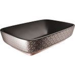 Kale Dove 2.0 60x40 cm Mat Siyah Bronz Dekor Dikdörtgen Çanak Lavabo