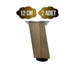 Kale Eğimli Ayarlı Ahşap Ayak Mobilya Masa Ve Dolap Ayağı(Koyu Ceviz)(Ceviz Ağacı) Ceviz 12Cm 12Cm - 2 Adet
