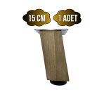 Kale Eğimli Ayarlı Ahşap Ayak Mobilya Masa Ve Dolap Ayağı(Koyu Ceviz)(Ceviz Ağacı) Ceviz 15Cm 15Cm - 1 Adet