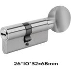 Kale Kilit 164 Sm Sistem Mandal Topuzlu Silindir 68 mm Barel 3 Anahtarlı Göbek