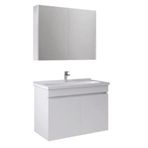 Kale Krea 80 cm Kapaklı Takım Beyaz Banyo Dolabı