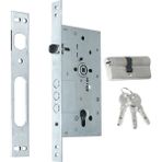 Kale Monoblok Çelik Kapı Kilidi 60MM - Krom (Sn Nikel Silindirli) 252 Rsn - 60 mm