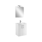 Kale Noah 55CM Set Kapaklı Lavabo Dolabı Beyaz (Lavabo Dolap+Lavabo+Sifon+Ayna)