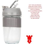 Kale Promosyon Pipetli Cam Matara Suluk Su Matarası Su Şişesi 500 ml Çift Katmanlı Cam - Şeffaf - 1 Adet