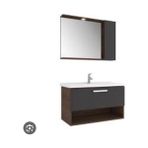 Kale Trevi 100 cm Banyo Dolabı+Ayna Antrasit Set