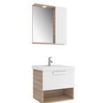 Kale Trevi 65 cm Beyaz-Meşe Banyo Dolabı
