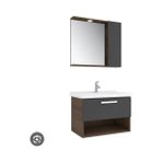 Kale Trevi 80 cm Banyo Dolabı+Ayna Antrasit Set