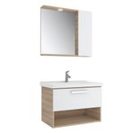 Kale Trevi 80 cm Beyaz-Meşe Banyo Dolabı